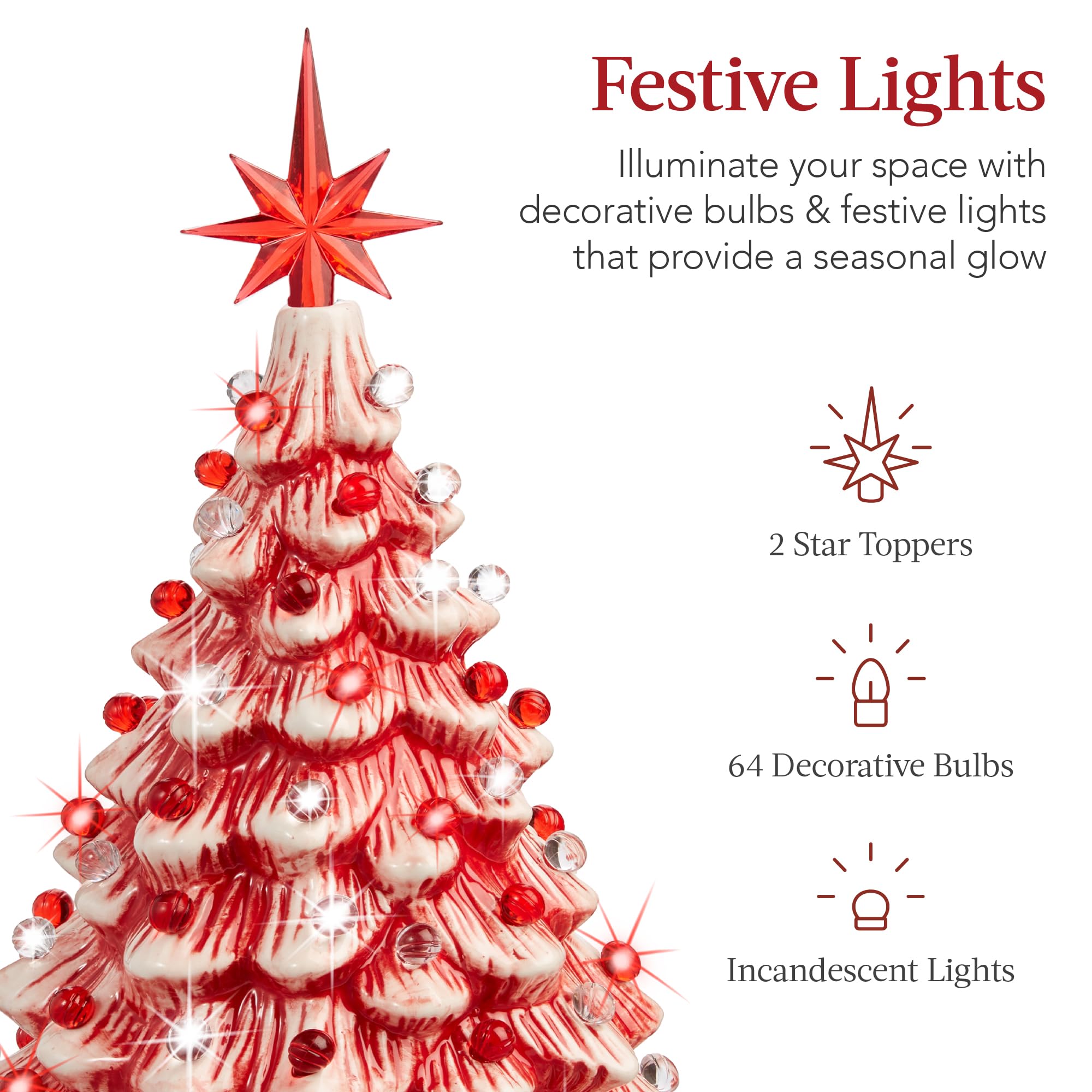 Foto 4 pulgar | Árbol Navideño de Cerámica Best Choice Products con Luces Led-Venta Internacional