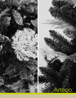 Foto 2 | Árbol De Navidad Semi Nevado Negro Con Ramas Blancas Black Spruce Premium Material Ramas (pe) Pino Navideño 220 Cm D