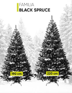 Foto 8 | Árbol De Navidad Semi Nevado Negro Con Ramas Blancas Black Spruce Premium Material Ramas (pe) Pino Navideño 220 Cm D