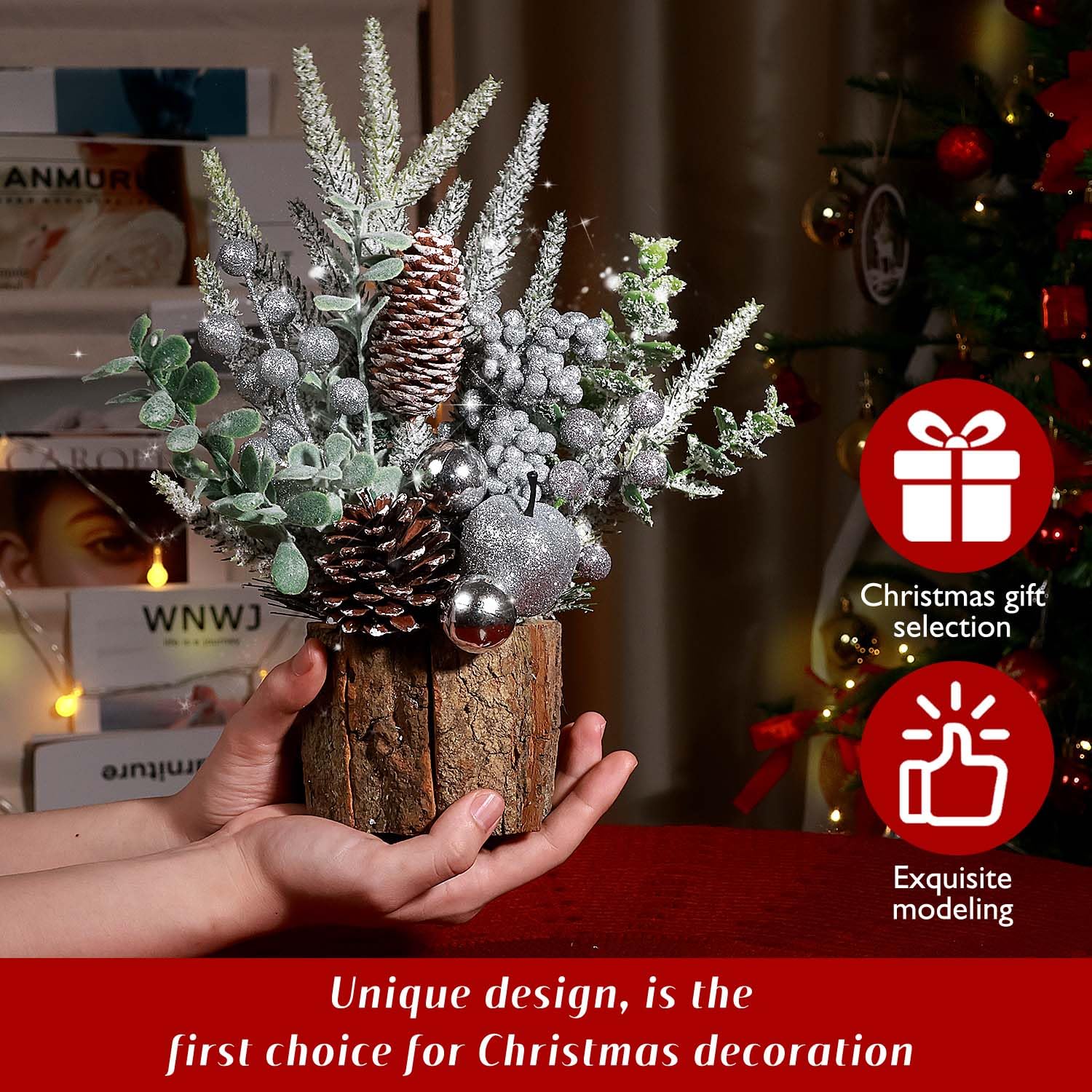 Foto 3 pulgar | Adorno de Navidad Kpx Artificial para Mesa - Venta Internacional