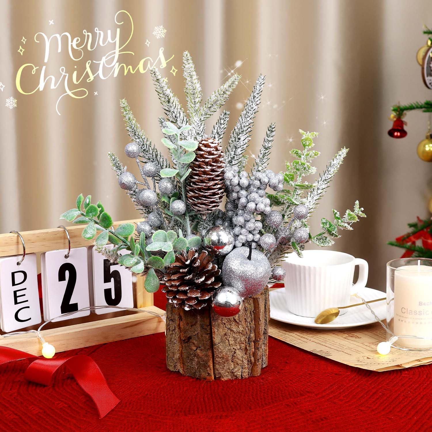 Foto 7 pulgar | Adorno de Navidad Kpx Artificial para Mesa - Venta Internacional
