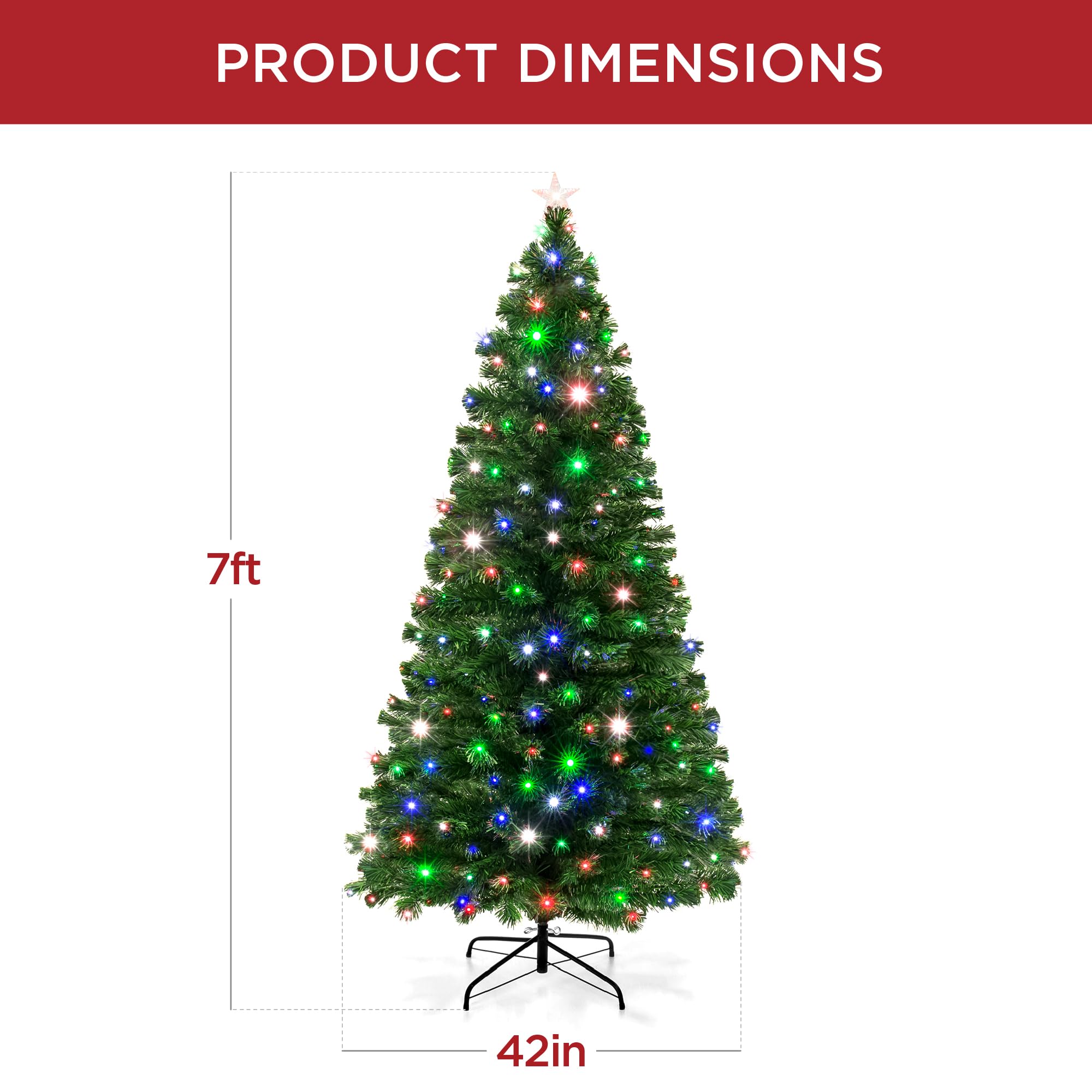 Foto 8 pulgar | Árbol de Navidad Best Choice Products de 7 Pies con 280 Luces LED - Venta Internacional