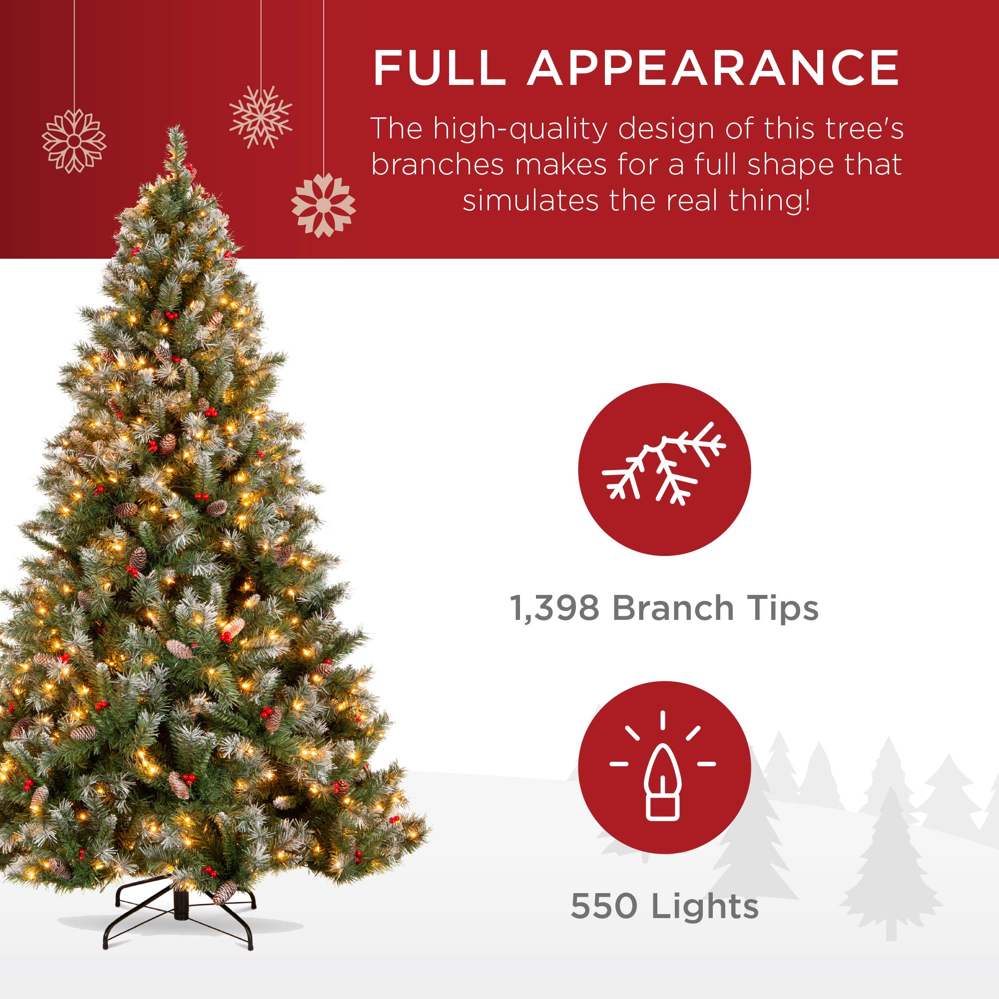 Foto 6 pulgar | Árbol De Navidad Best Choice Products con Luces Led-Venta Internacional