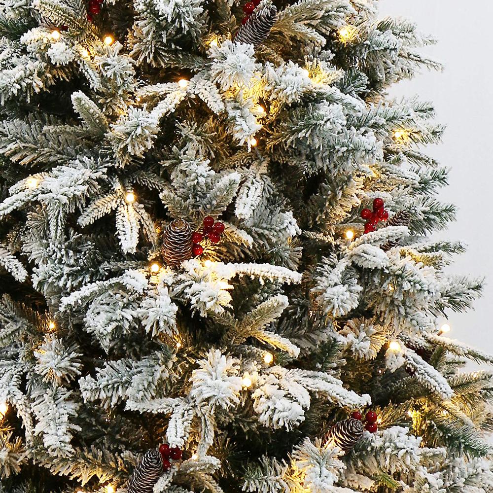 Foto 5 pulgar | Árbol De Navidad Nevado 1.80 M Pino Artificial Con Luces Led