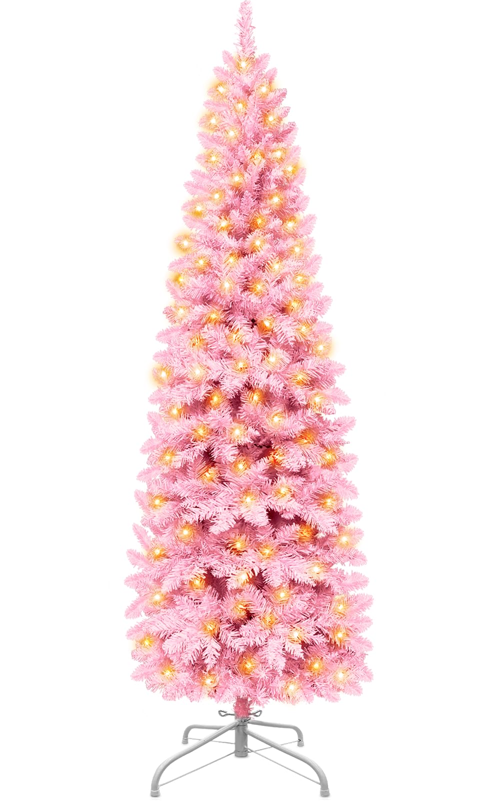 Árbol de Navidad Turnmeon Artificial Preiluminado 6 Pies Rosa con 240 Led - Venta Internacional $2,415