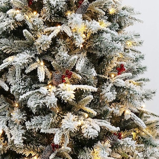 Foto 4 | Árbol De Navidad Nevado 2.10 M Pino Artificial Con Luces Led