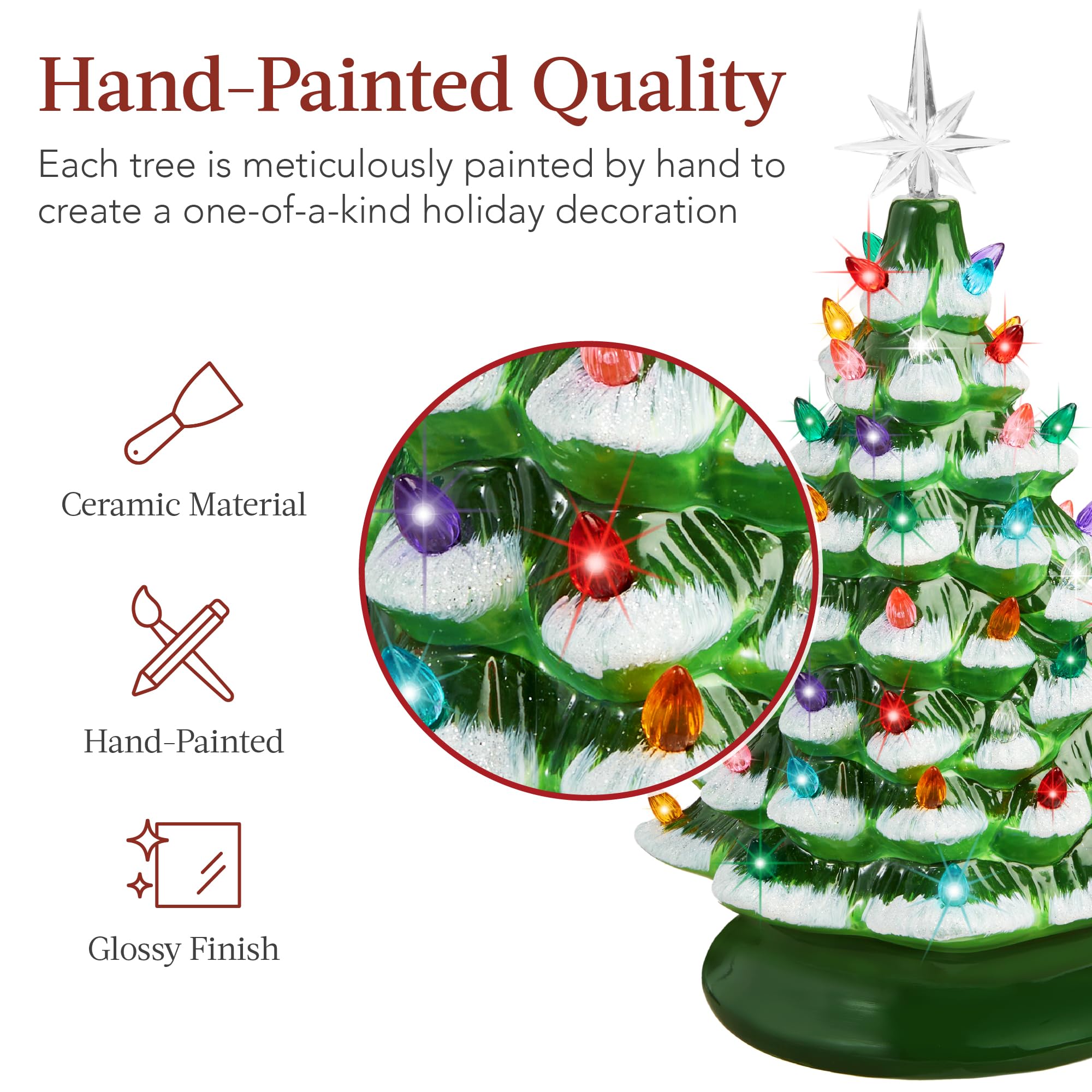 Foto 3 pulgar | Árbol Navideño de Cerámica Best Choice Products Verde-Venta Internacional
