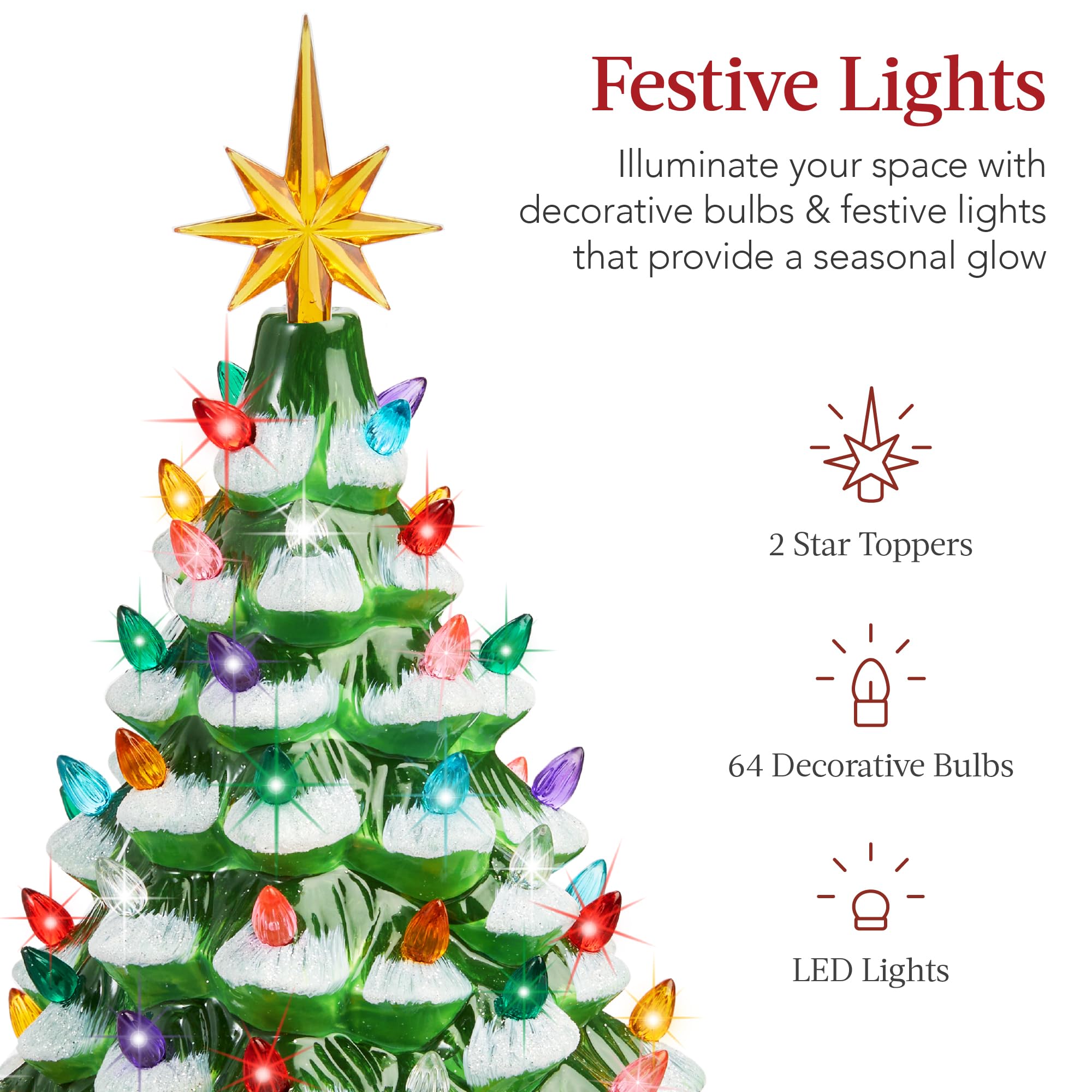 Foto 3 | Árbol Navideño de Cerámica Best Choice Products Verde-Venta Internacional