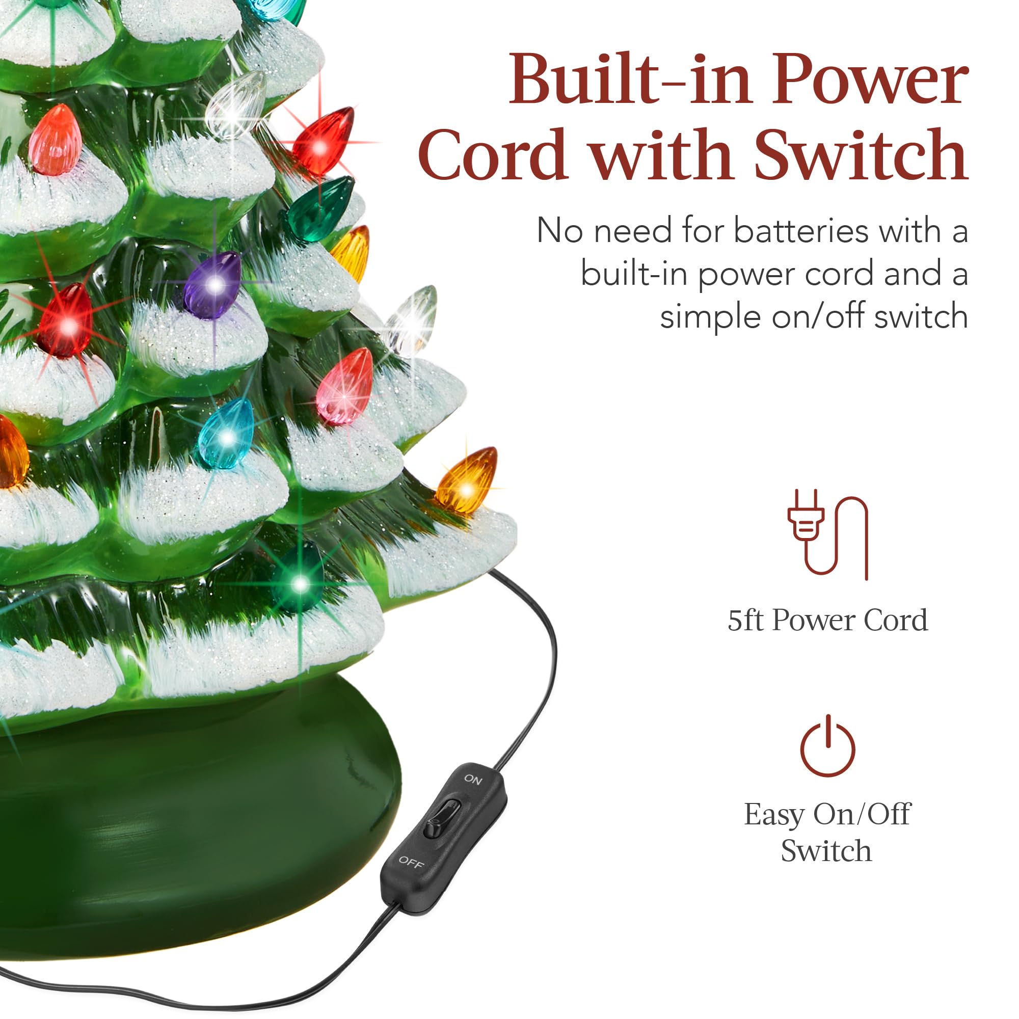 Foto 5 pulgar | Árbol Navideño de Cerámica Best Choice Products Verde-Venta Internacional