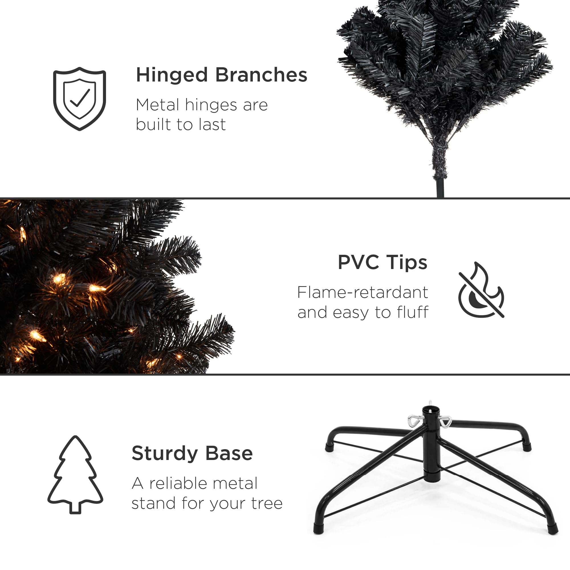 Foto 7 pulgar | Árbol De Navidad Best Choice Products Negro-Venta Internacional