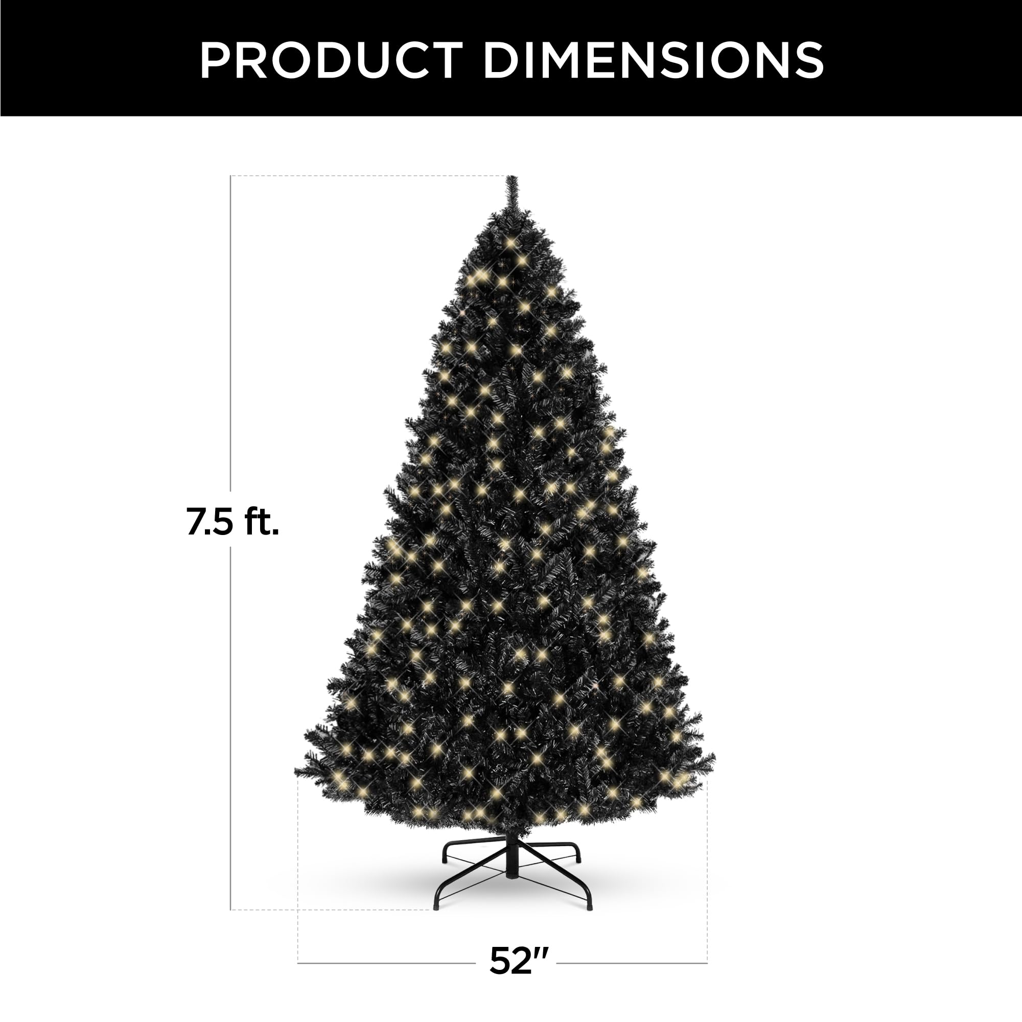 Foto 8 pulgar | Árbol De Navidad Best Choice Products Negro-Venta Internacional