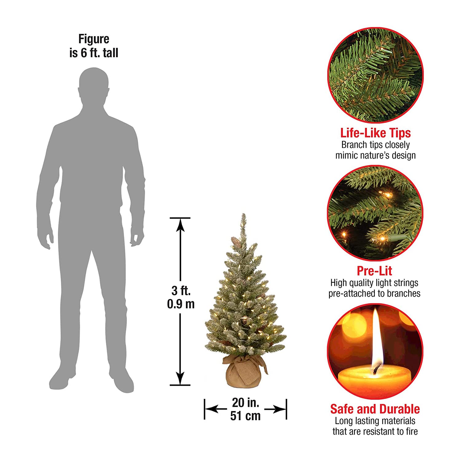 Foto 3 pulgar | Árbol de Navidad National Tree Company Snowy 3 Pies - Venta Internacional