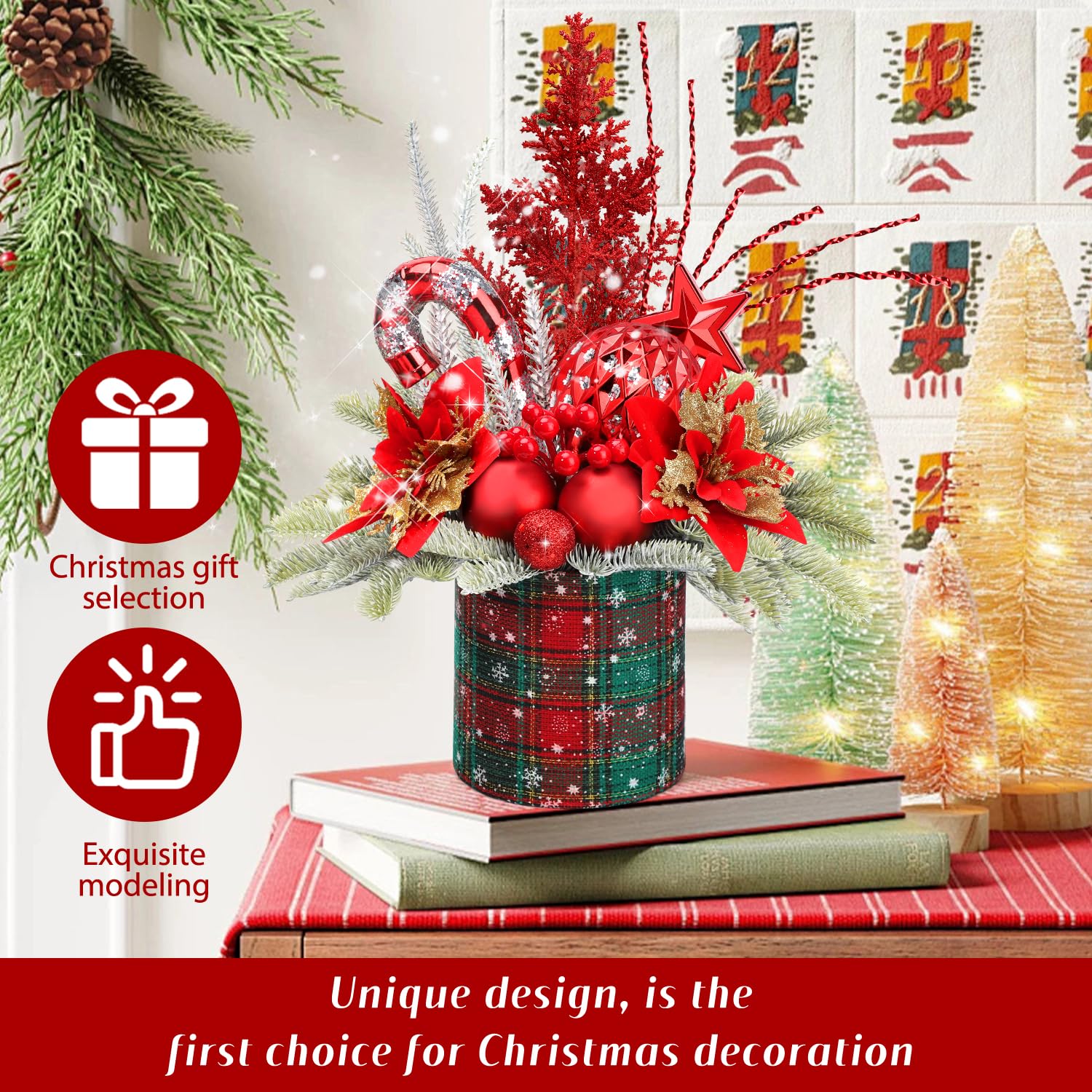 Foto 3 pulgar | Adorno de Navidad Kpx Artificial para Mesa - Venta Internacional