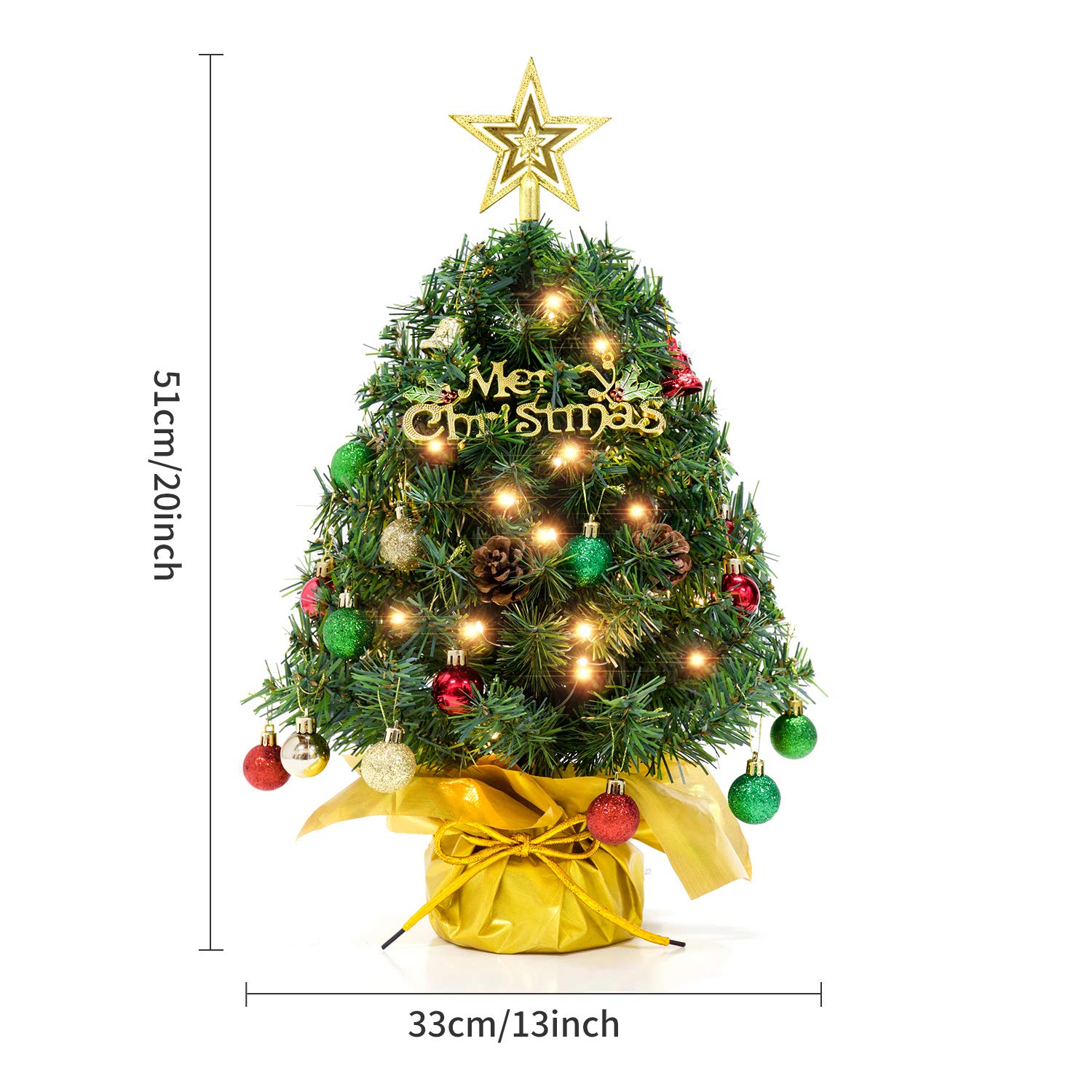 Foto 3 pulgar | Árbol de Navidad Xmasexp 20 Mini Con Adornos De Pvc Verde - Venta Internacional
