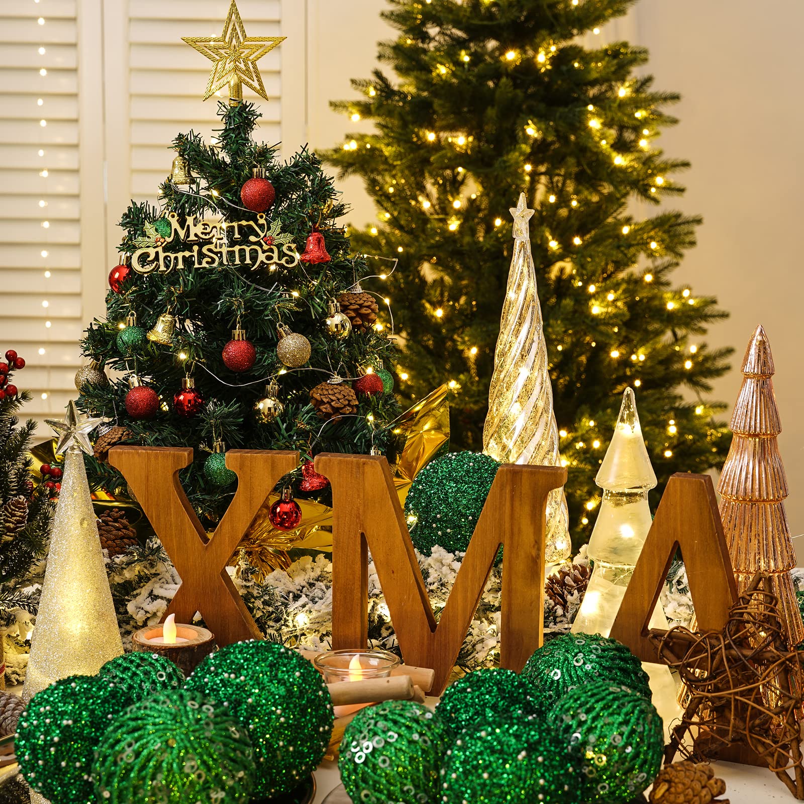 Foto 7 pulgar | Árbol de Navidad Xmasexp 20 Mini Con Adornos De Pvc Verde - Venta Internacional