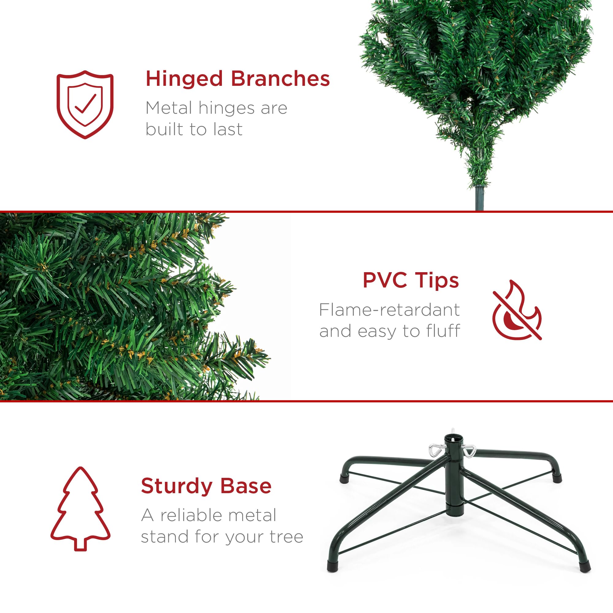Foto 6 pulgar | Árbol de Navidad Artificial Best Choice Products de 7.5 Pies Con Soporte - Venta Internacional