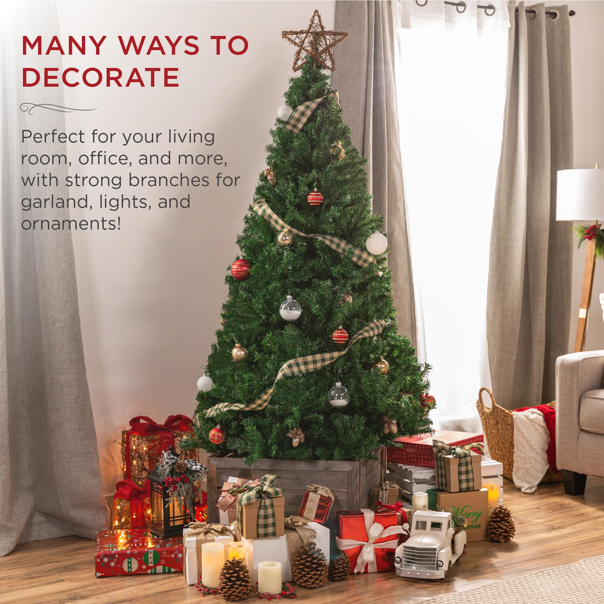 Foto 7 pulgar | Árbol de Navidad Artificial Best Choice Products de 7.5 Pies Con Soporte - Venta Internacional