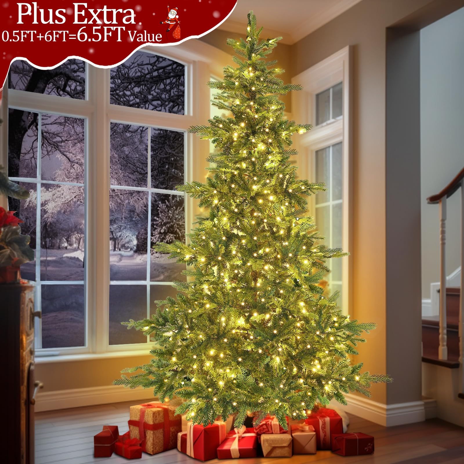 Foto 6 pulgar | Árbol de Navidad Turnmeon Aspen Fir de 6 Pies con 340 Luces Led - Venta Internacional