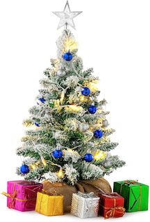Foto 1 | Mini Árbol de Navidad Prextex Flocado en Nieve con Luces y Adornos 58 cm - Venta Internacional