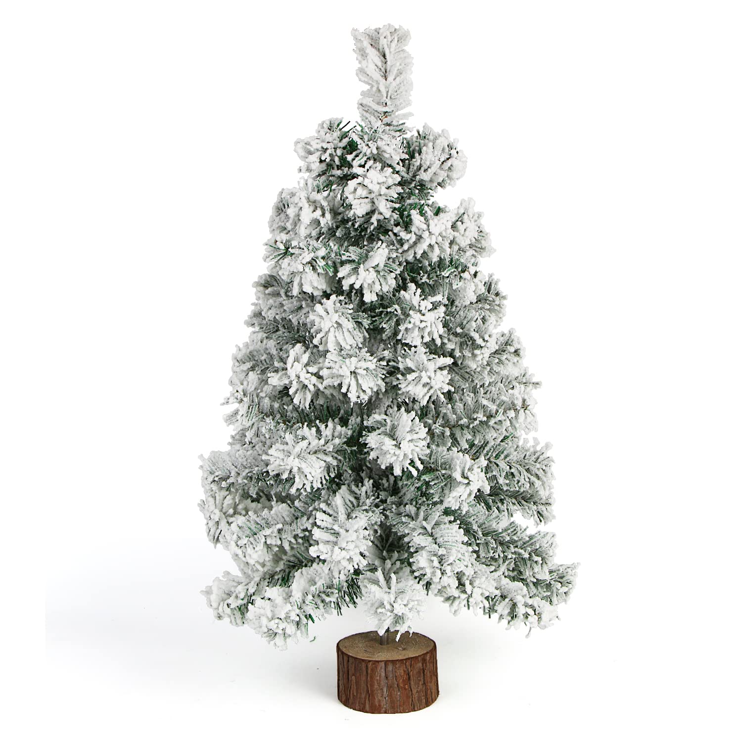 Foto 2 pulgar | Árbol de Navidad Ccinee de 60 Cm con Soporte de Madera Y Nieve Flocada - Venta Internacional