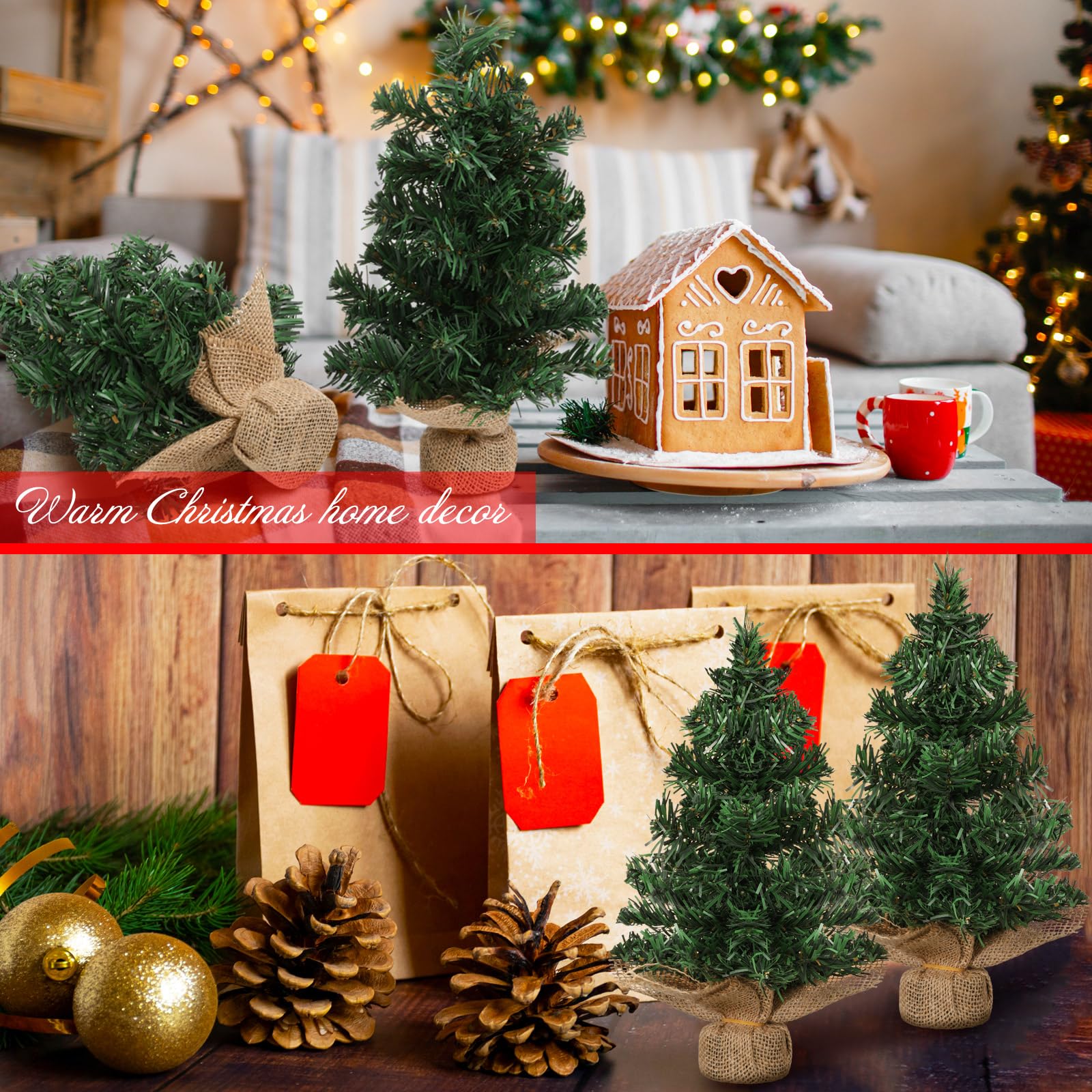 Foto 5 pulgar | Miniárbol de Navidad Artificial Yinder 2 Piezas 20 cm - Venta Internacional