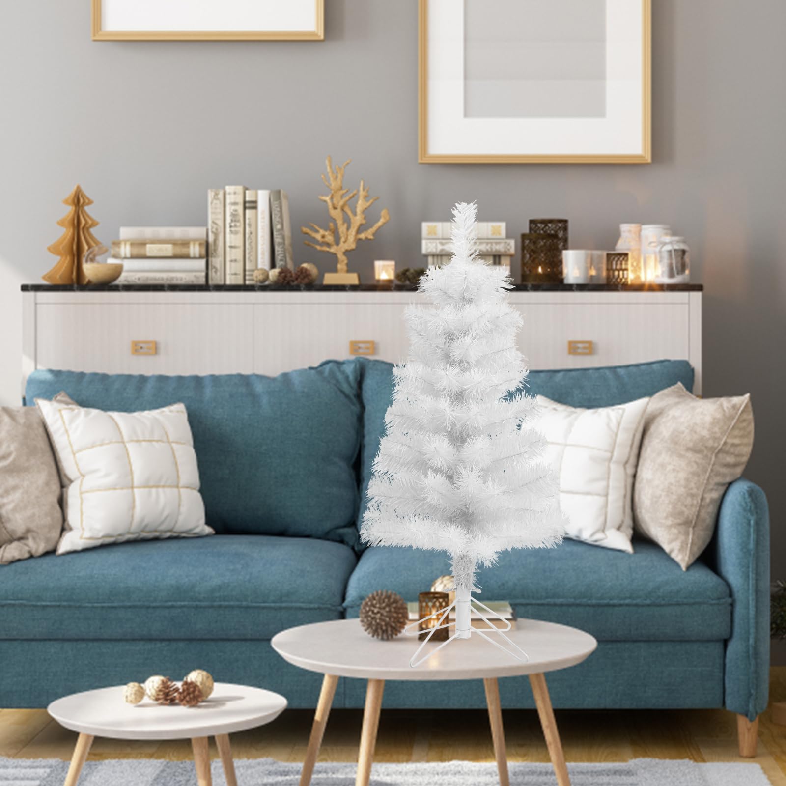 Foto 6 pulgar | Árbol de Navidad Artificial Ccinee 60 Cm Blanco con Soporte De Metal - Venta Internacional