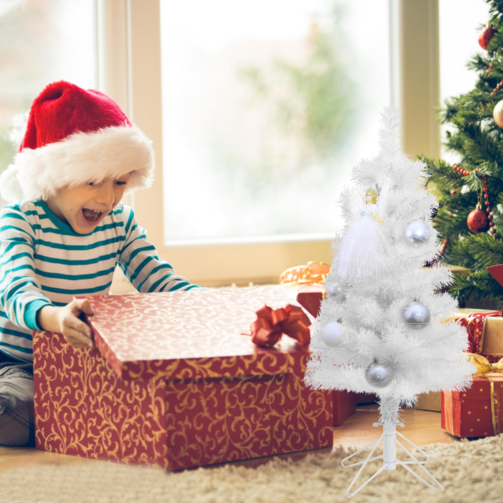 Foto 8 pulgar | Árbol de Navidad Artificial Ccinee 60 Cm Blanco con Soporte De Metal - Venta Internacional
