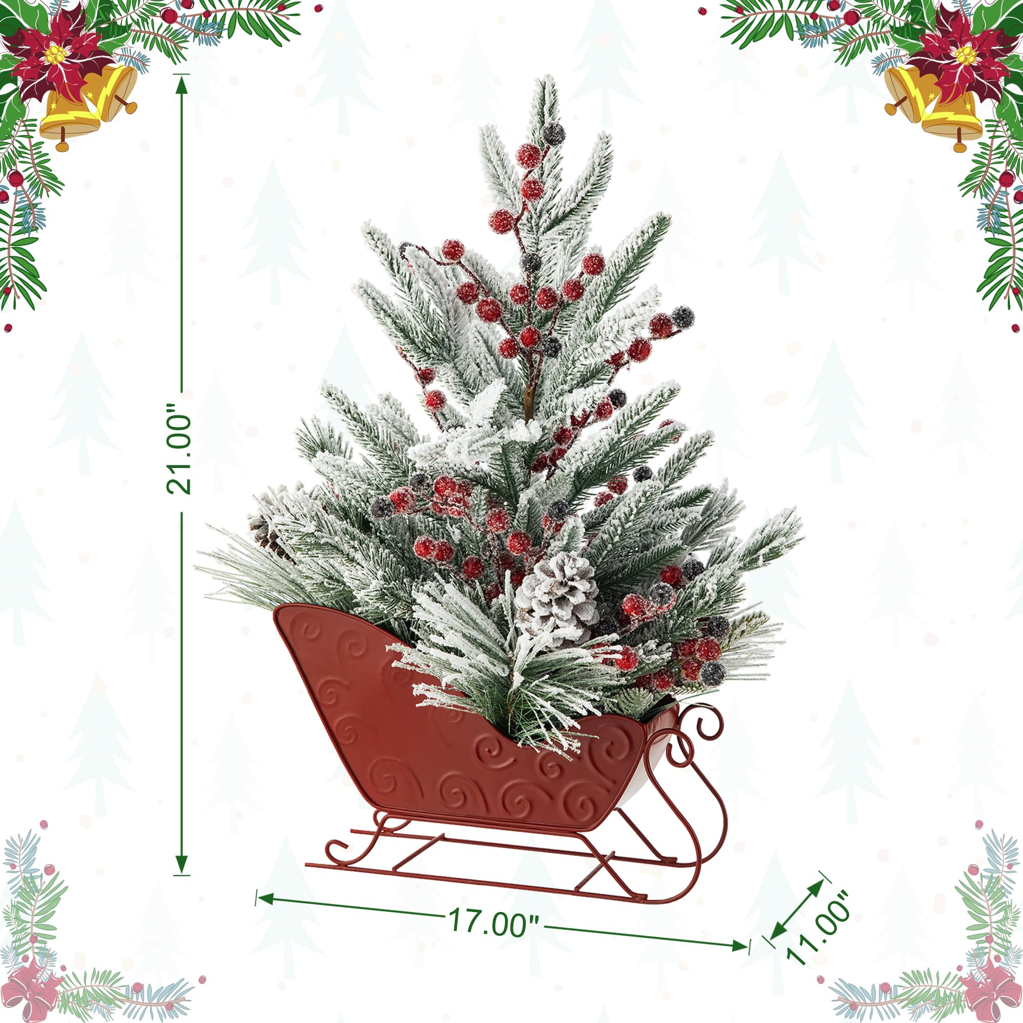 Foto 3 pulgar | Trineo Decorativo Glitzhome de Navidad-Venta Internacional