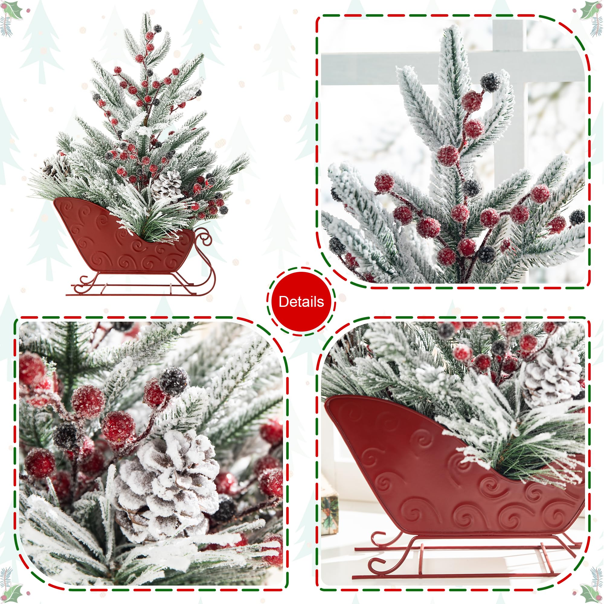 Foto 4 pulgar | Trineo Decorativo Glitzhome de Navidad-Venta Internacional