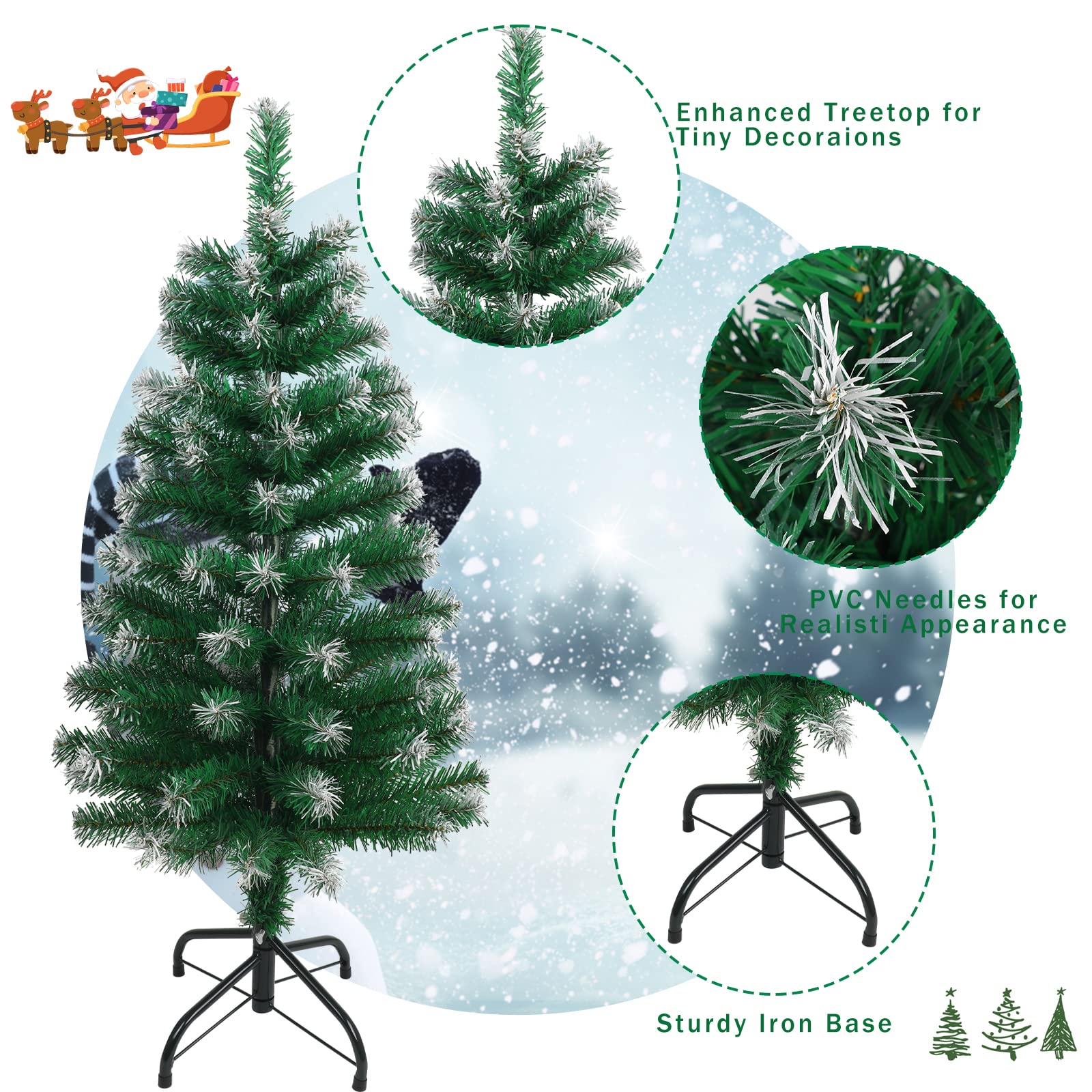 Foto 4 pulgar | Árbol de Navidad Ccinee Artificial de 90 cm - Venta Internacional