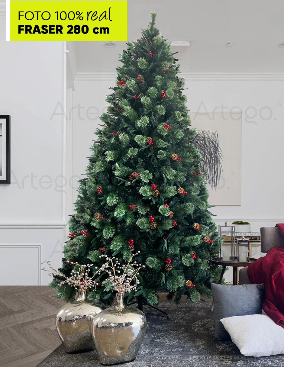 Foto 4 pulgar | Árbol De Navidad Premium 2.80m Fraser Fir Artego (con 3 Tipos De Rama Pe, Pvc Y Pe) Frondoso Con 3100 Ramas Pino Art