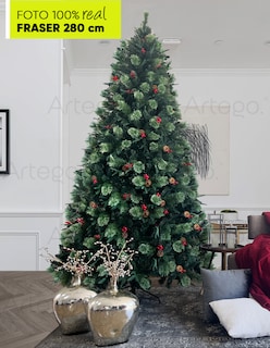 Foto 3 | Árbol De Navidad Premium 2.80m Fraser Fir Artego (con 3 Tipos De Rama Pe, Pvc Y Pe) Frondoso Con 3100 Ramas Pino Art