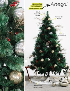 Foto 6 | Árbol De Navidad Premium 2.80m Fraser Fir Artego (con 3 Tipos De Rama Pe, Pvc Y Pe) Frondoso Con 3100 Ramas Pino Art
