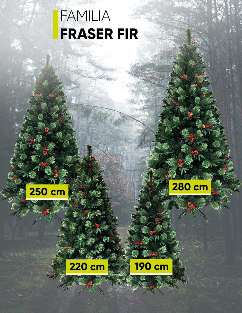 Foto 9 pulgar | Árbol De Navidad Premium 2.80m Fraser Fir Artego (con 3 Tipos De Rama Pe, Pvc Y Pe) Frondoso Con 3100 Ramas Pino Art