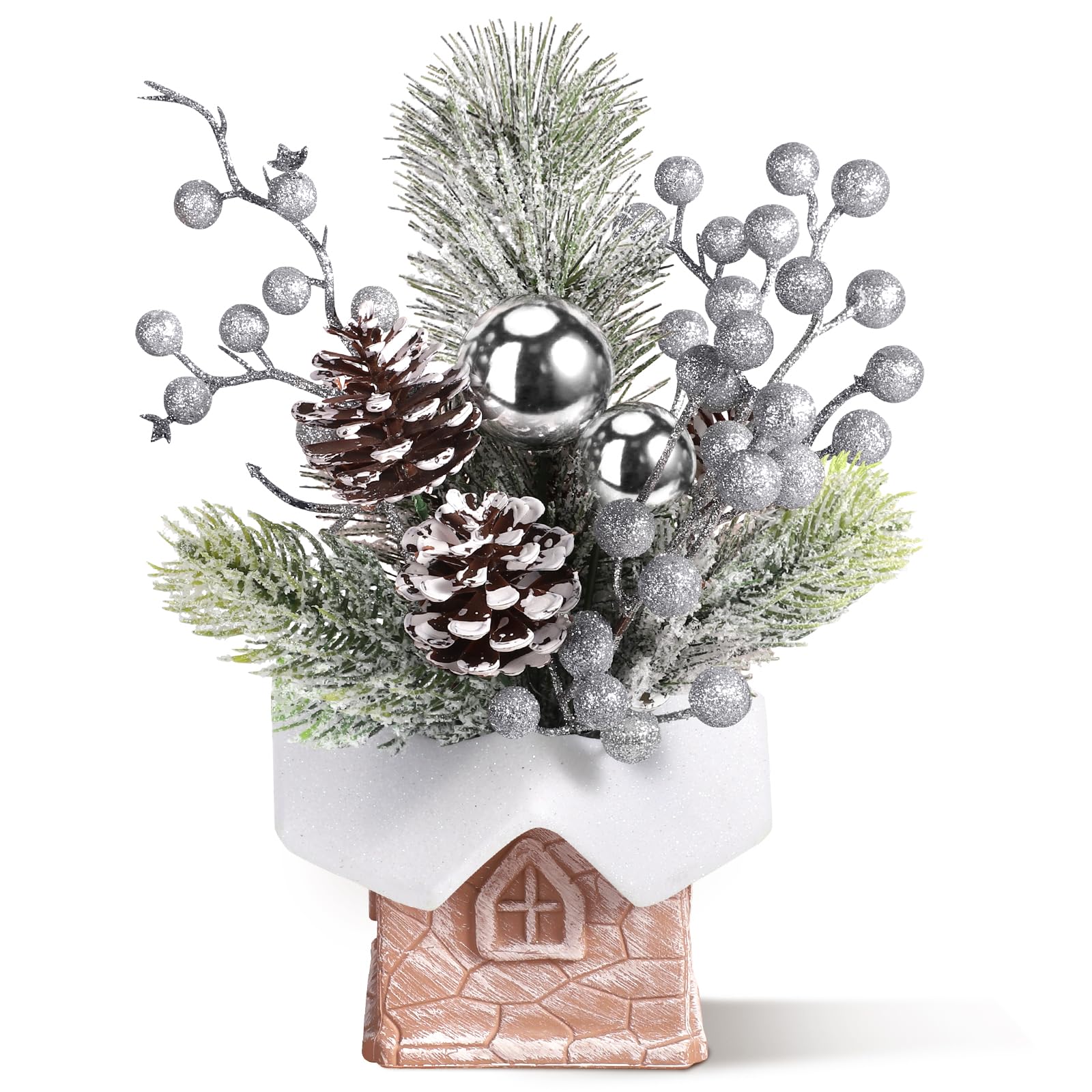 Foto 2 pulgar | Árbol de Navidad Kpx Artificial para Mesa con Adornos - Venta Internacional