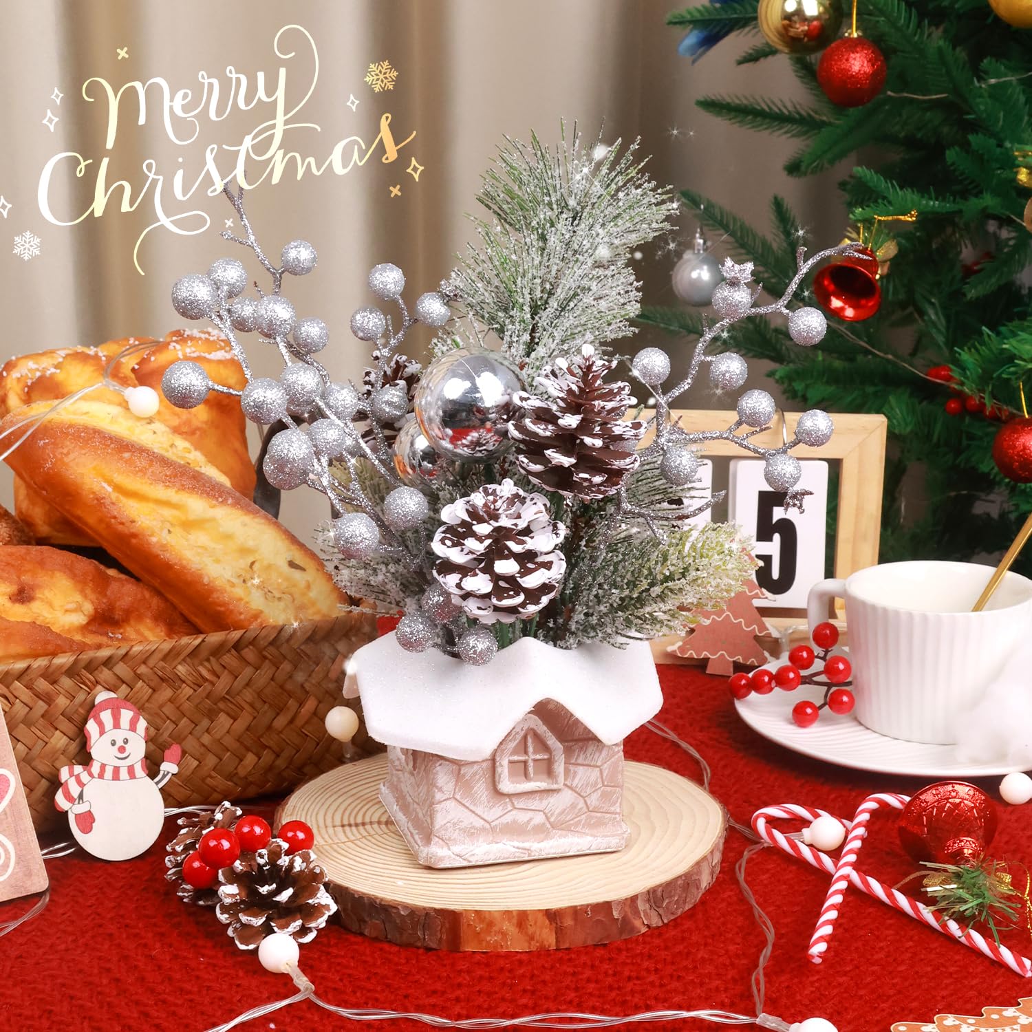 Foto 7 pulgar | Árbol de Navidad Kpx Artificial para Mesa con Adornos - Venta Internacional