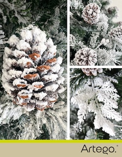Foto 2 | Árbol De Navidad Nevado 2.50m Premium * Piñas Gigantes * Alberta Spruce Artego Nieve Pino Artificial Frondoso Navideño