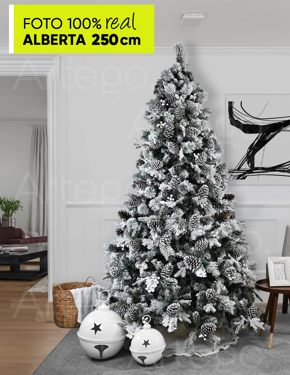 Foto 4 pulgar | Árbol De Navidad Nevado 2.50m Premium * Piñas Gigantes * Alberta Spruce Artego Nieve Pino Artificial Frondoso Navideño