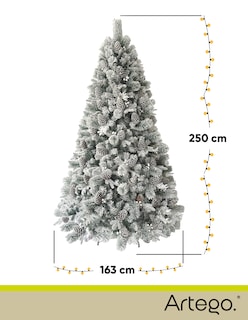 Foto 5 | Árbol De Navidad Nevado 2.50m Premium * Piñas Gigantes * Alberta Spruce Artego Nieve Pino Artificial Frondoso Navideño