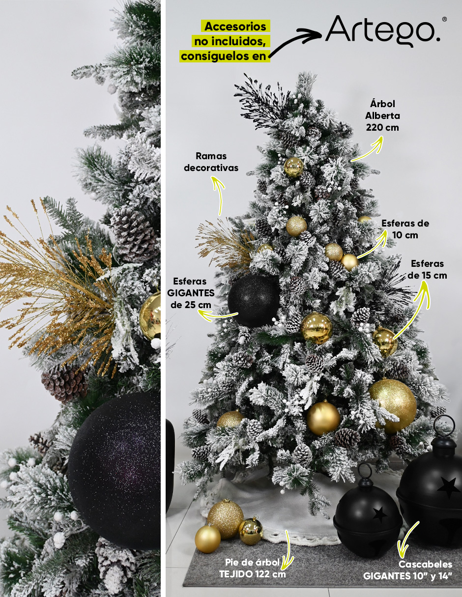 Foto 7 pulgar | Árbol De Navidad Nevado 2.50m Premium * Piñas Gigantes * Alberta Spruce Artego Nieve Pino Artificial Frondoso Navideño