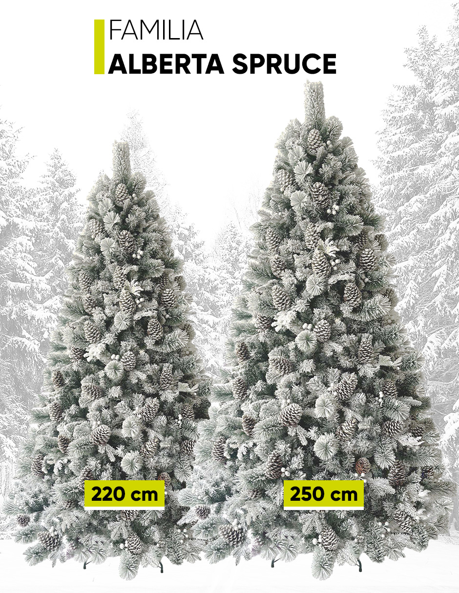 Foto 9 pulgar | Árbol De Navidad Nevado 2.50m Premium * Piñas Gigantes * Alberta Spruce Artego Nieve Pino Artificial Frondoso Navideño