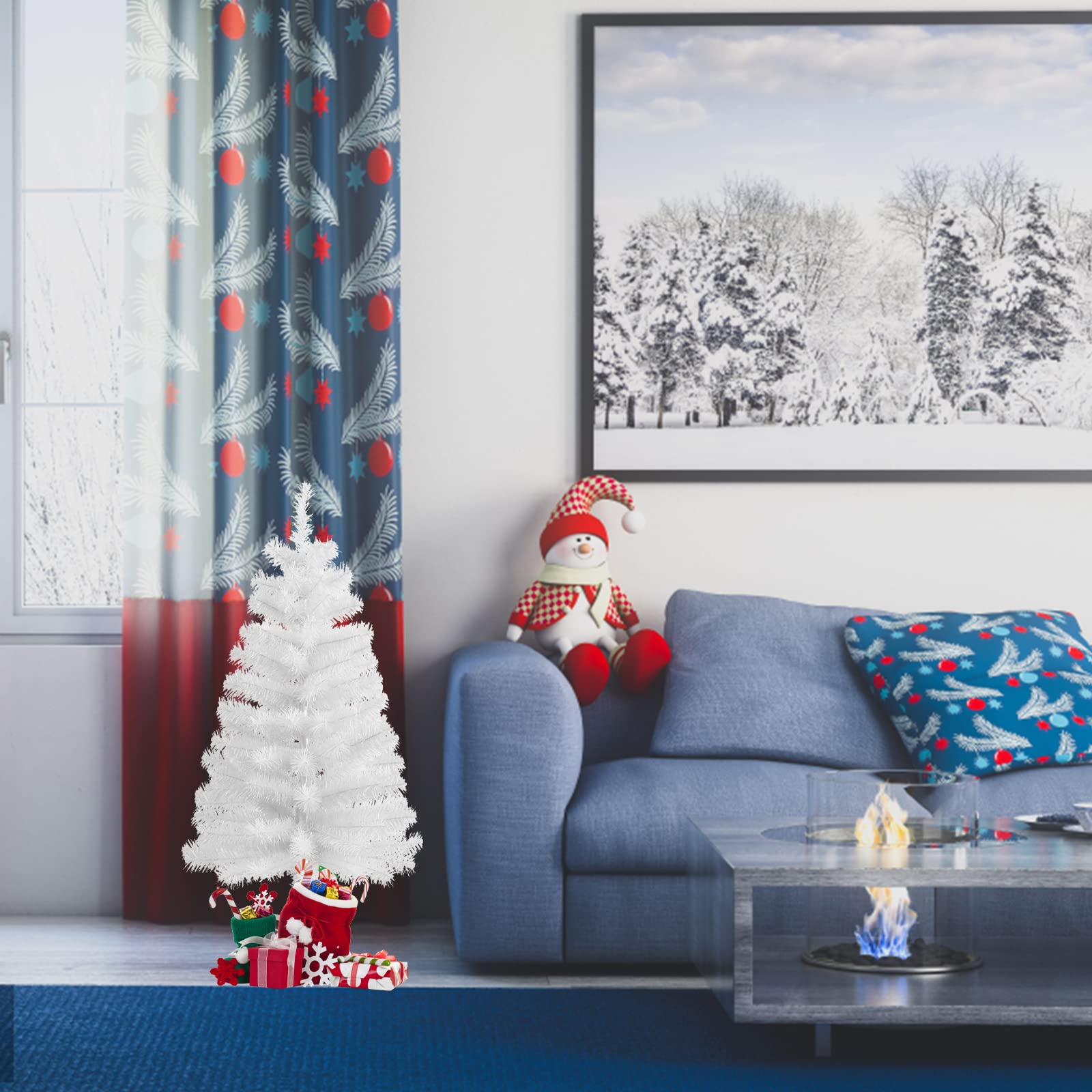 Foto 6 | Árbol de Navidad Artificial Ccinee De 3 Pies Blanco con Soporte De Metal - Venta Internacional