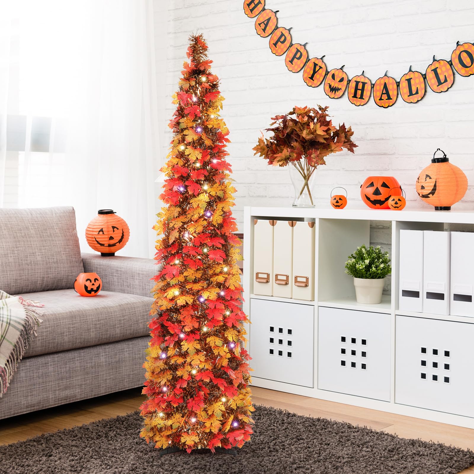 Foto 4 pulgar | Fall Tree N&t Nieting De 5 Pies Con Luces De Hojas De Arce Otoñales - Venta Internacional.