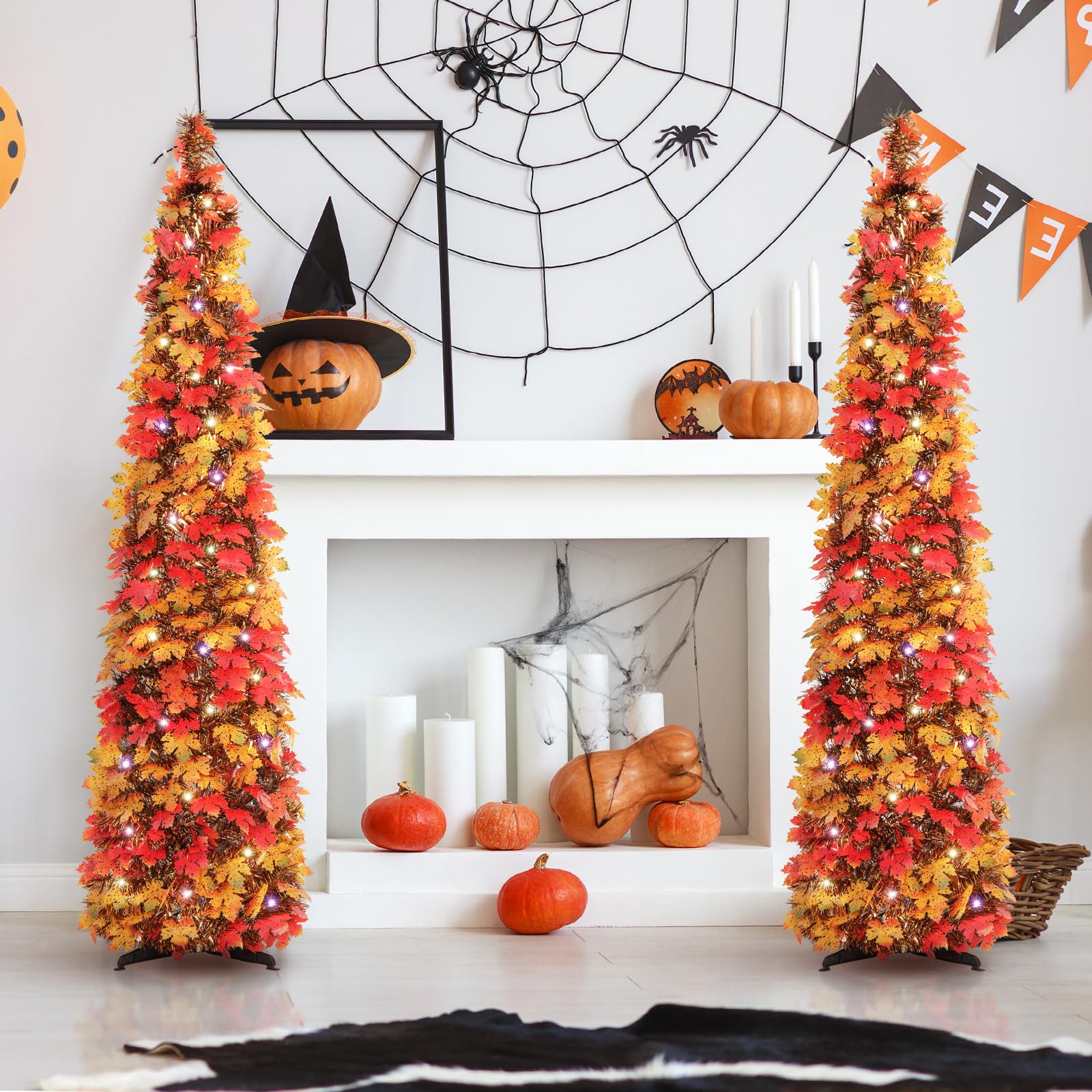 Foto 4 | Fall Tree N&t Nieting De 5 Pies Con Luces De Hojas De Arce Otoñales - Venta Internacional.