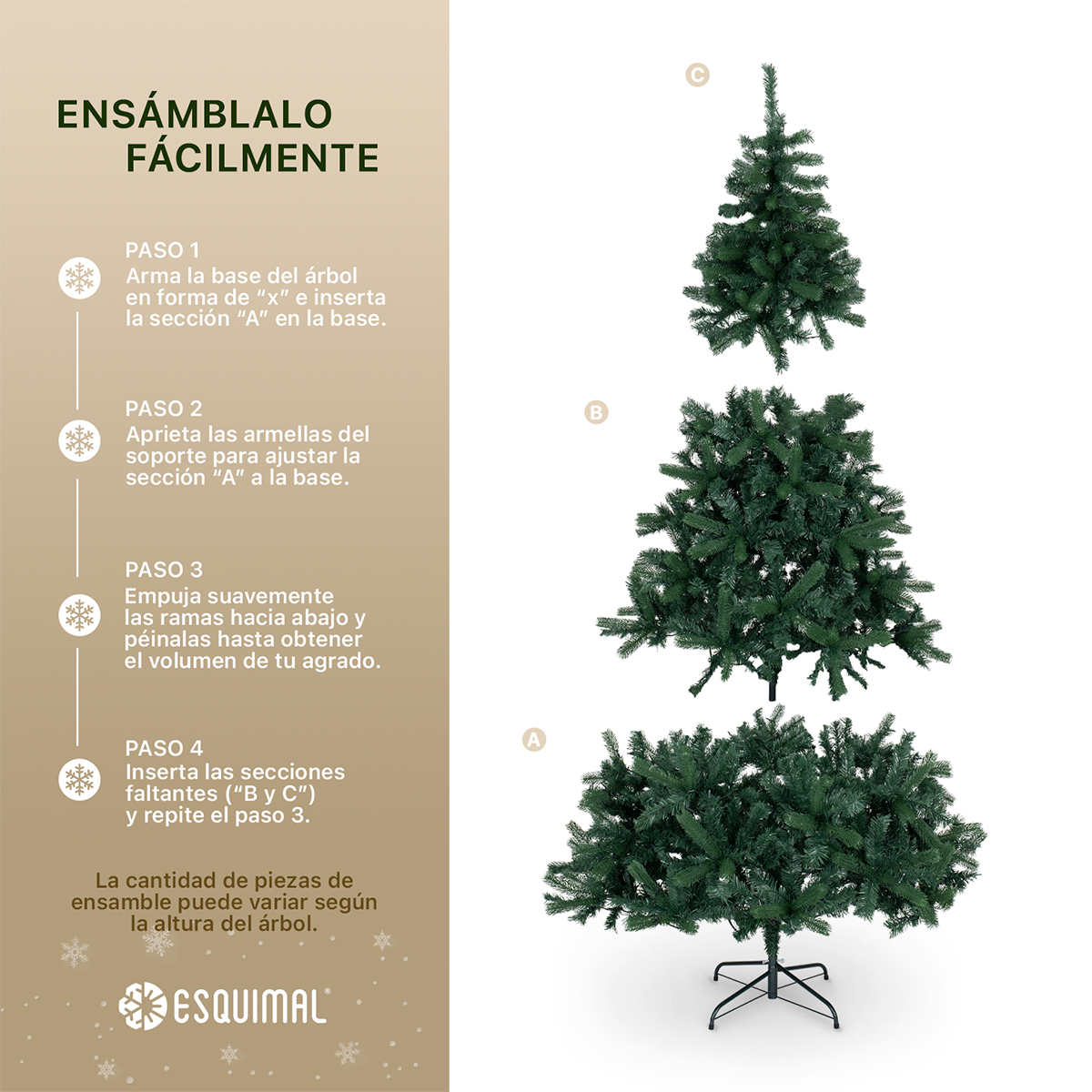 Foto 6 pulgar | Árbol De Navidad Esquimal Pino Verde 2.20m Con Luces Led De 8 Modos De Iluminación