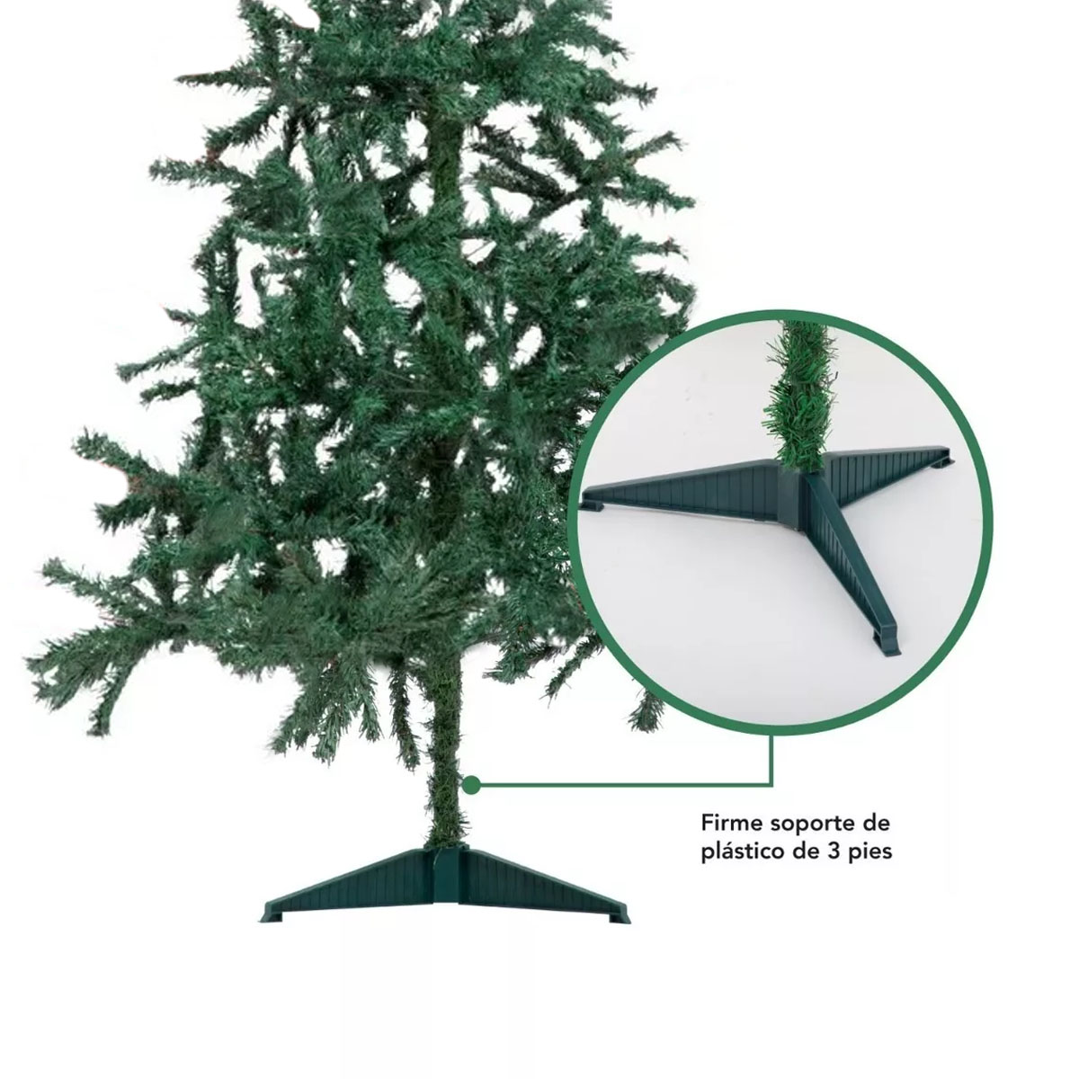 Foto 4 pulgar | Árbol de Navidad 210 cm con Base de Plástico