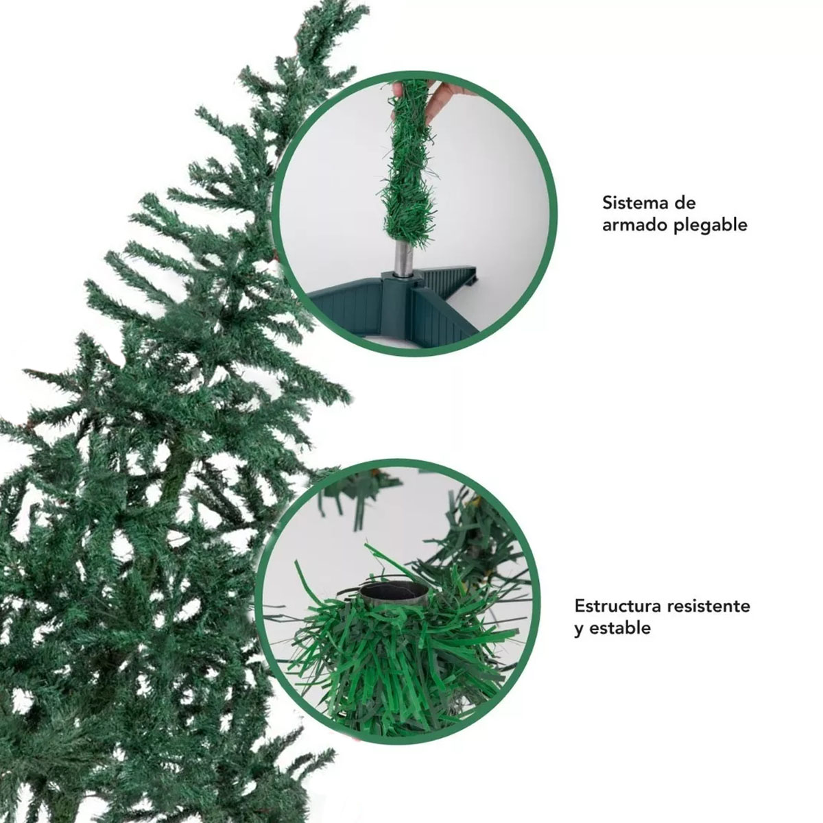 Foto 5 pulgar | Árbol de Navidad 210 cm con Base de Plástico