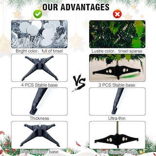 Foto 7 | Árbol de Navidad Desplegable con Luces LED y Oropel Plateado de 1.5 m - Venta Internacional