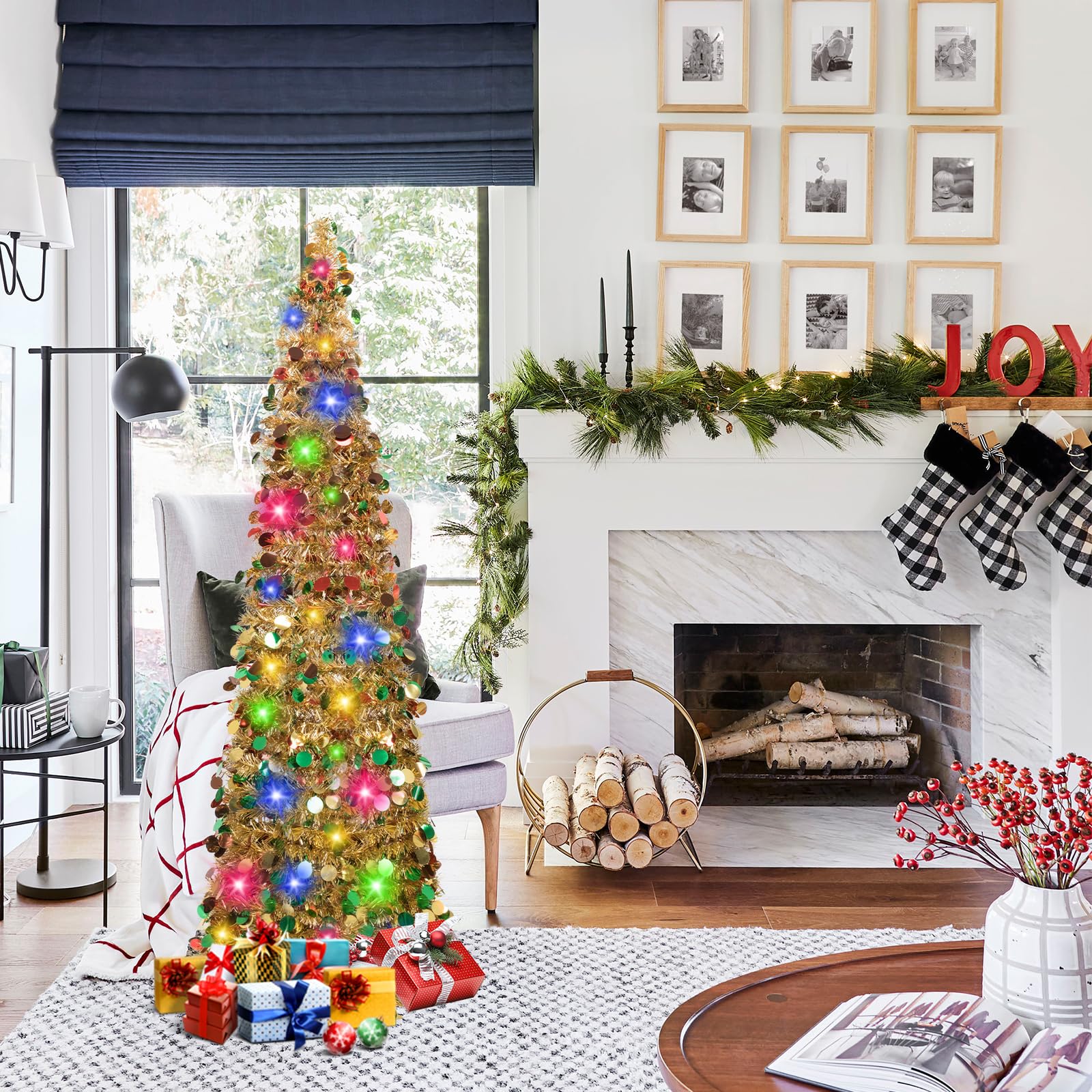 Foto 3 pulgar | Árbol de Navidad Macting de 1.5 m con Luces - Venta Internacional