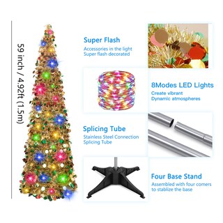 Foto 4 | Árbol de Navidad Macting de 1.5 m con Luces - Venta Internacional